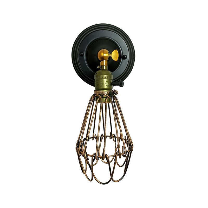 Black Wall Sconce Geometric Shape Wall Light with Metal Shade for Bedroom