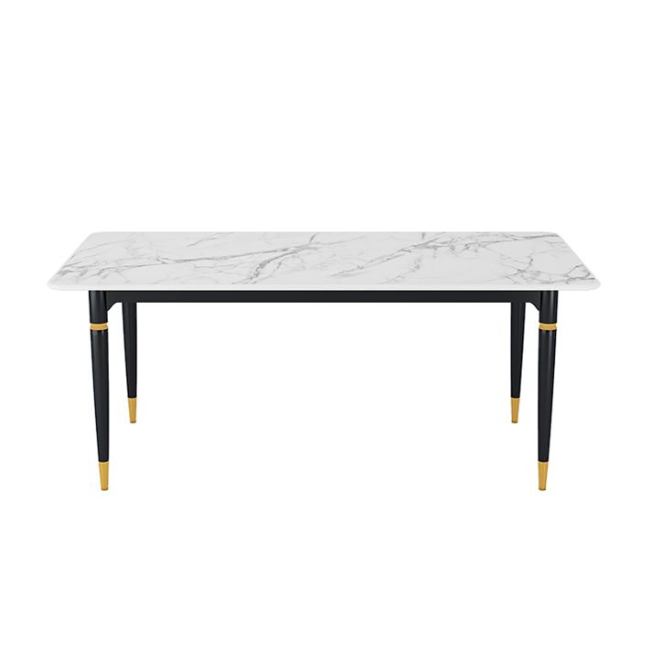 Modern 1/4/5/7 Pieces Dining Set Rectangle Stone Top Legs Dinette Set in White