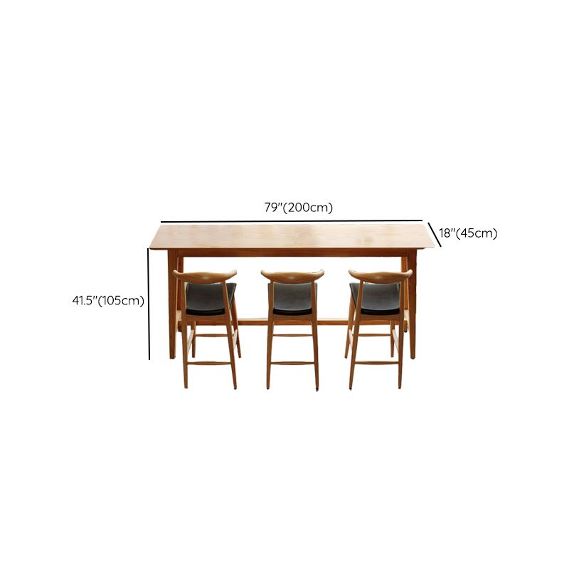 1/4 Pieces Table and Stool Set Modern Solid Wood Pub Dining Set