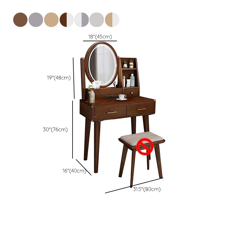 Traditions Dressing Table Cherry Bedroom Lighted Mirror Standing Make-up Vanity