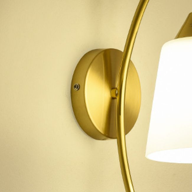 Contemporary Gold Vanity Lighting Glass Wall Light Fixture for Bathroom