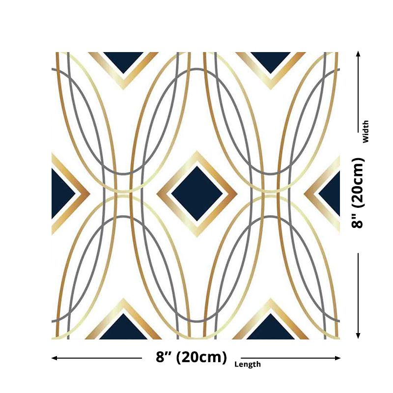 Modern Seamless Pattern Wallpaper Panel in Black-Gold Self-Adhesive Wall Decor for Kitchen