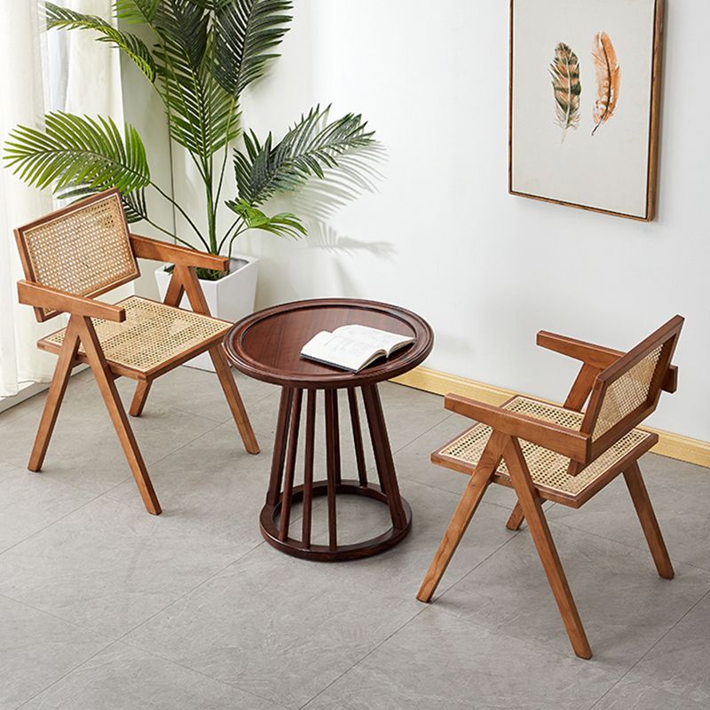 Wood 20" L x 20" W x 31.8" H Armless Solid Wood Frame Chair for Living Room