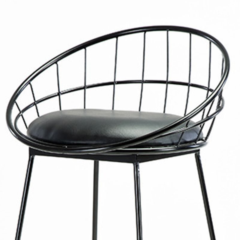 Contemporary Faux Leather Counter Stool Bar Height Bar Stool with Metal Legs