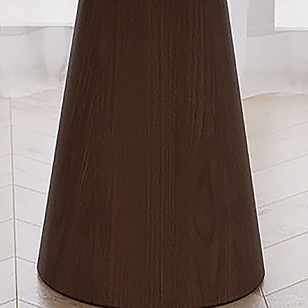 Scandinavian Brown Table Round Pedestal Solid Wood End Table