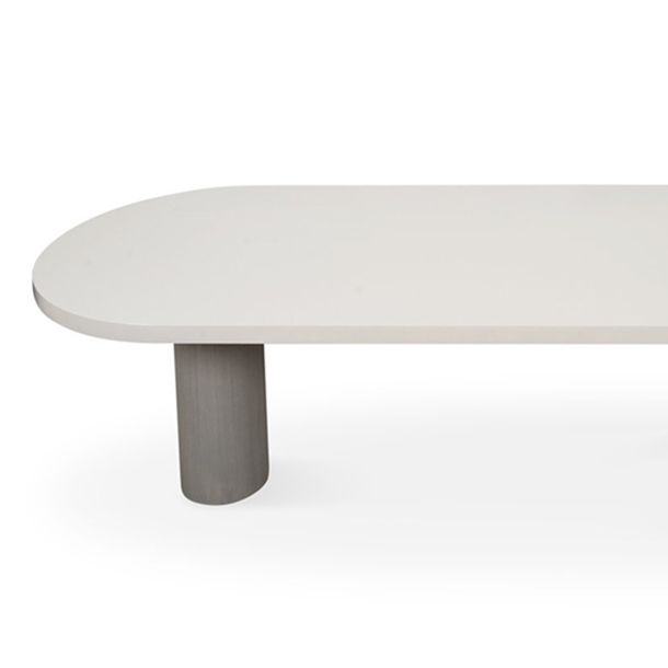 Mesa de comedor contemporánea de madera sólida Mesa de forma de madera de pino para la cocina