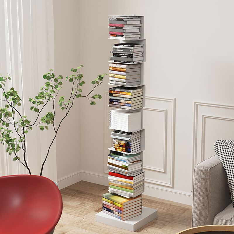 Contemporary Corner Bookshelf Closed Back Iron Vertical Bookcase