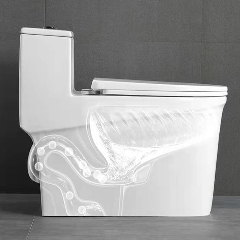 Glossy White Ceramic Toilet Bowl Modern Indoor All-In-One Toilet