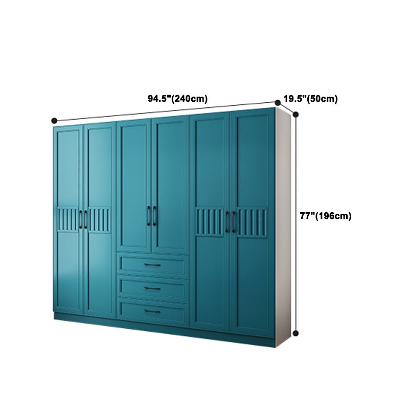 Manufactured Wood Blue Storage Cabinet Coastal Cabinet with Hinged Door
