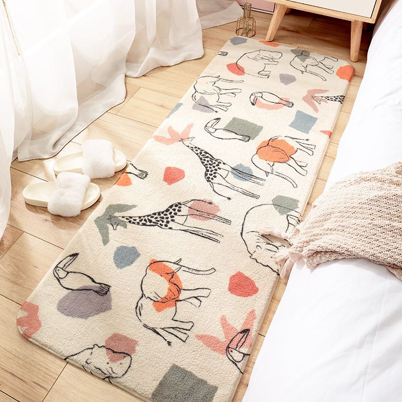 Modern handbedrukt tapijt Veelkleurig lamswollen binnentapijt Antislip achterkant Huisdiervriendelijk tapijt voor decoratie