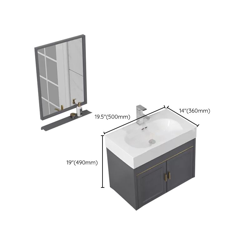 Modern Single Bath Vanity Wall Mount Ceramic Top Bathroom Vanity