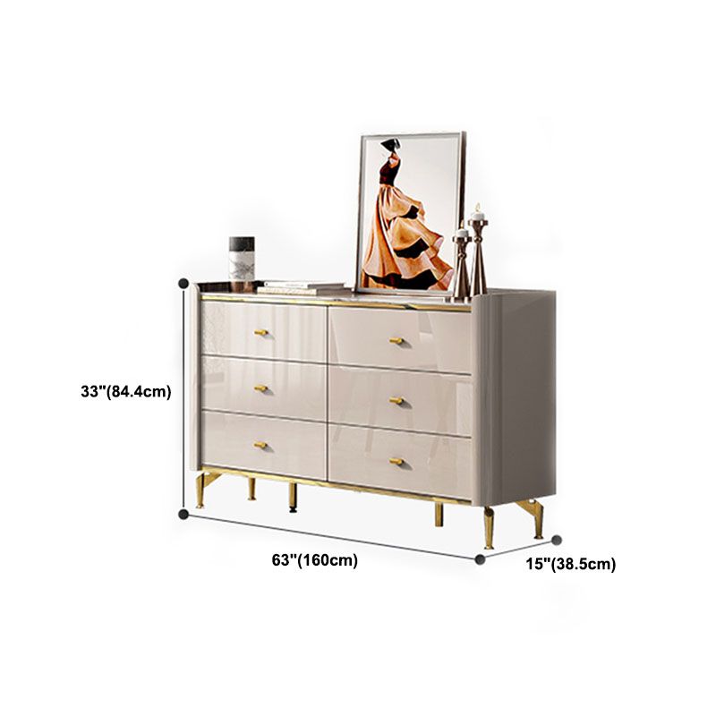 Stone Glam Chest Bedroom Storage Chest in White with Drawers