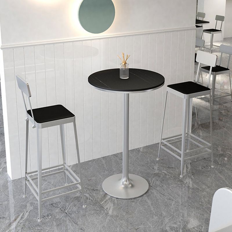 Glam Pub Table Round Pedestal Bar Table for Indoor and Breakroom