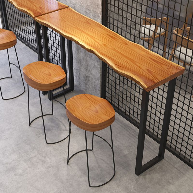 Industrial Solid Wood Bar Table Set 1/2/3/7 Pieces Counter Table with Backless Stools
