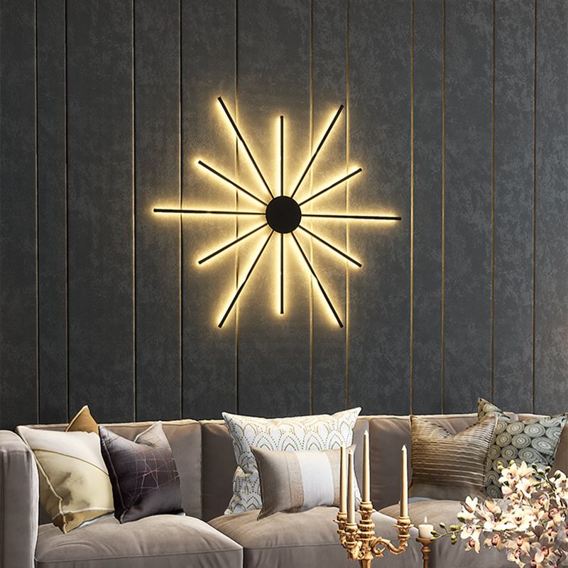 Postmodern Metal Black Wall Sconce Multi Light Led Wall Mounted Light for Bedroom