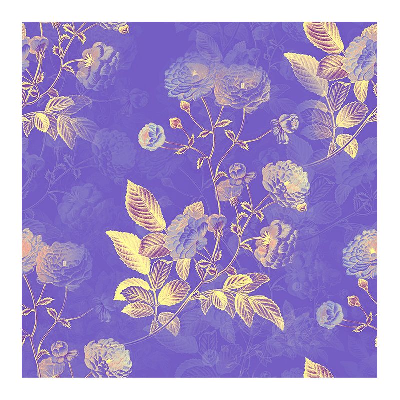 Illustrator Flower Print Wall Mural for Living Room Wall Decoration