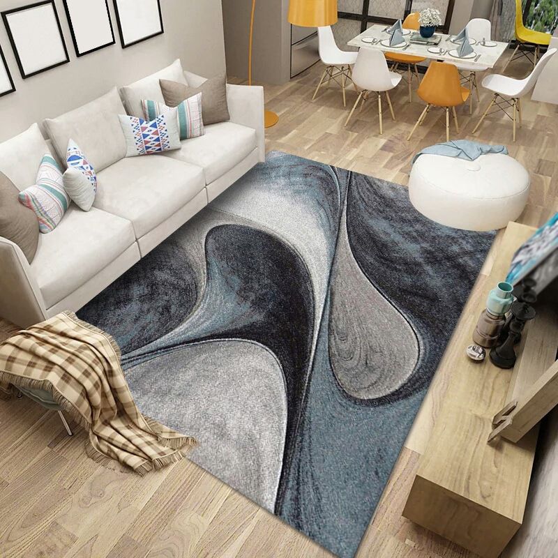 Modern Indoor Rug Leisure Abstract Print Polyster Carpet Non-Slip Area Rug for Living Room