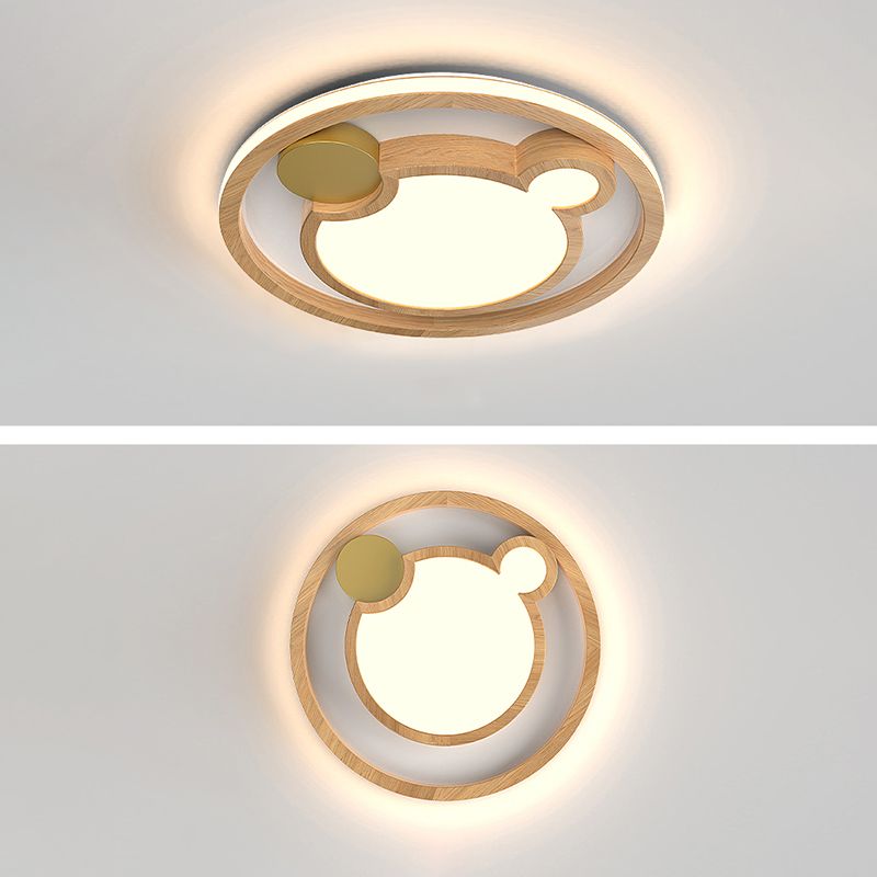 Luminaires de plafond encastrés modernes, plafonnier en bois pour salle à manger