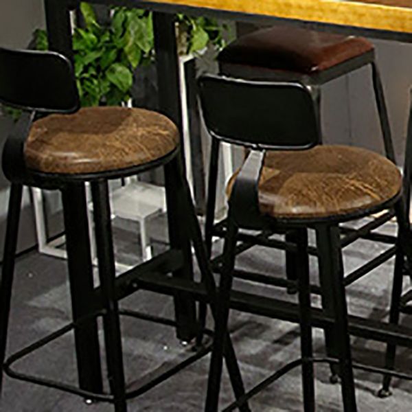 Contemporary Style Metal Bar-stool PU Leather Counter Bar Stool for Kitchen