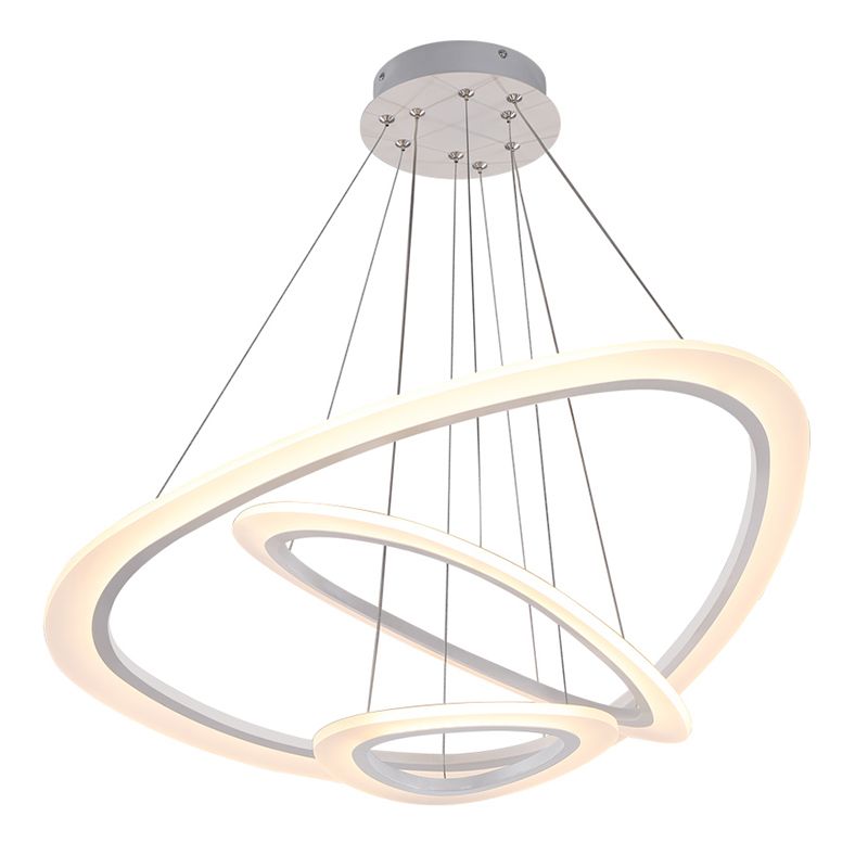 Luces de lámpara de araña de forma de triángulo contemporáneo accesorios de iluminación de araña de metal en blanco