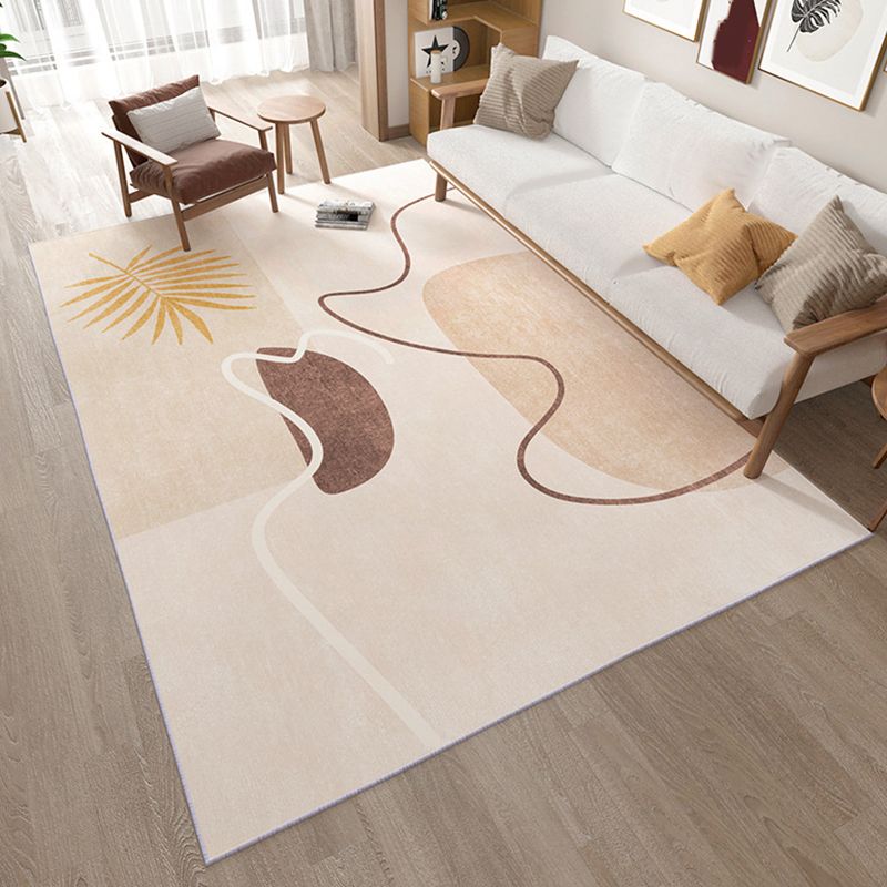 Nordic Pink Carpet Polyester Color Piece Area Carpet Washable Carpet for Living Room