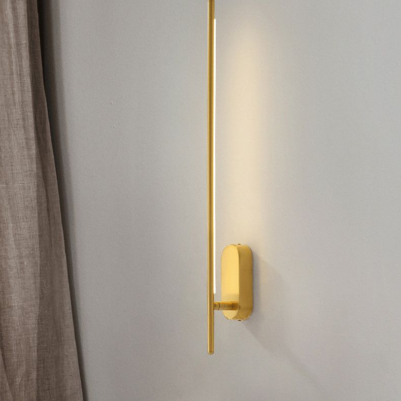 Acryl messing LED -muur sconce in moderne beknopte stijl koper lineair wandlicht voor binnenruimtes