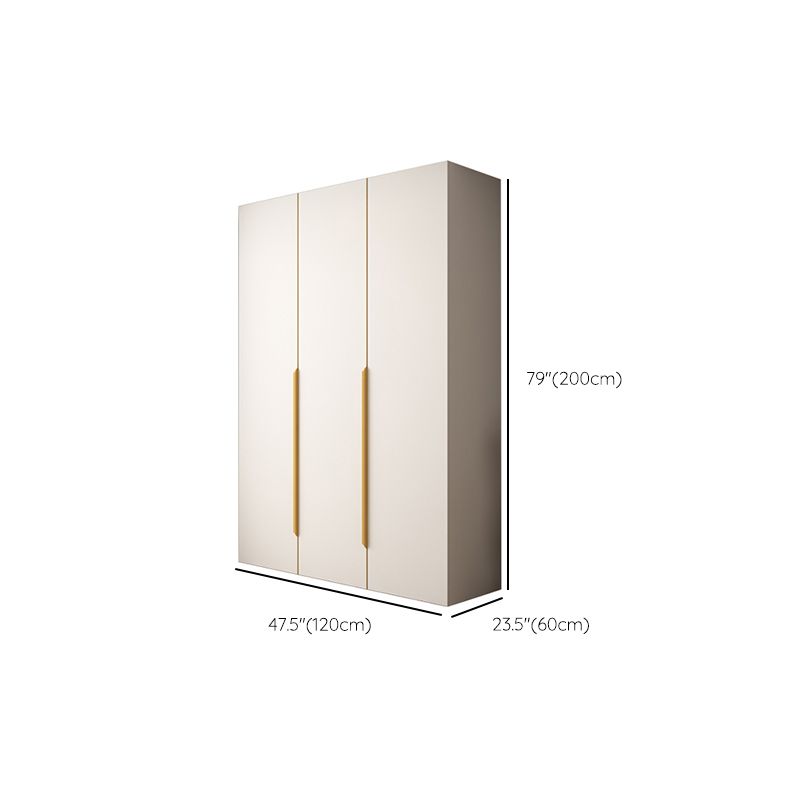 Modern Hinged Wardrobe Closet White Engineered Wood Wardrobe Armoire