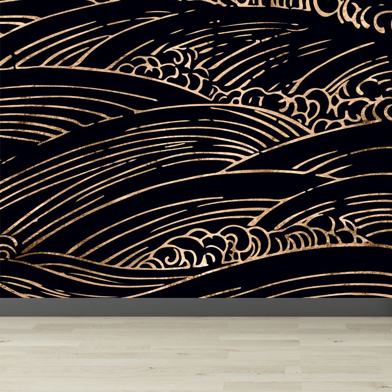 Soft Color Moire Pattern Mural Wallpaper Stain-Proofing Modern Bathroom Wall Covering