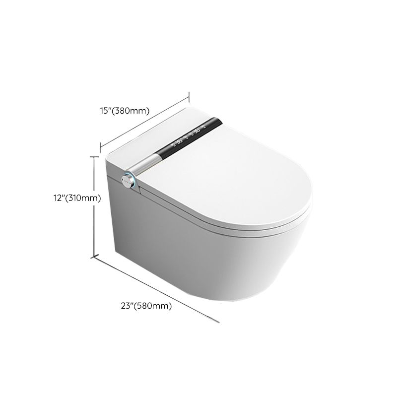 White Antimicrobial Bidet Elongated Smart Toilet with Unlimited Warm Water