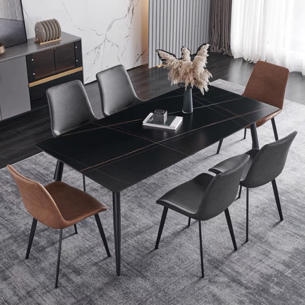 Luxury Sintered Stone Dining Table Rectangle Living Room Fixed Kitchen Table