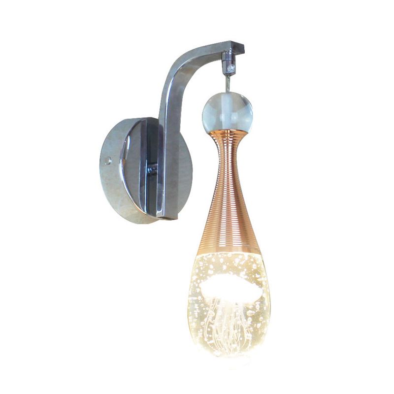 Luce di funce a parete a led cromata tradizionalismo bolla di cristallo lampada da parete a parete in luce calda/bianca