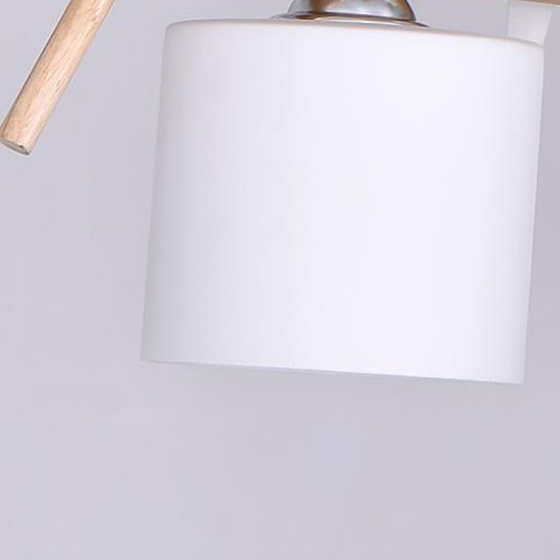 Luces de isla de cilindro de estilo contemporáneo luces colgantes de la isla de vidrio blanco