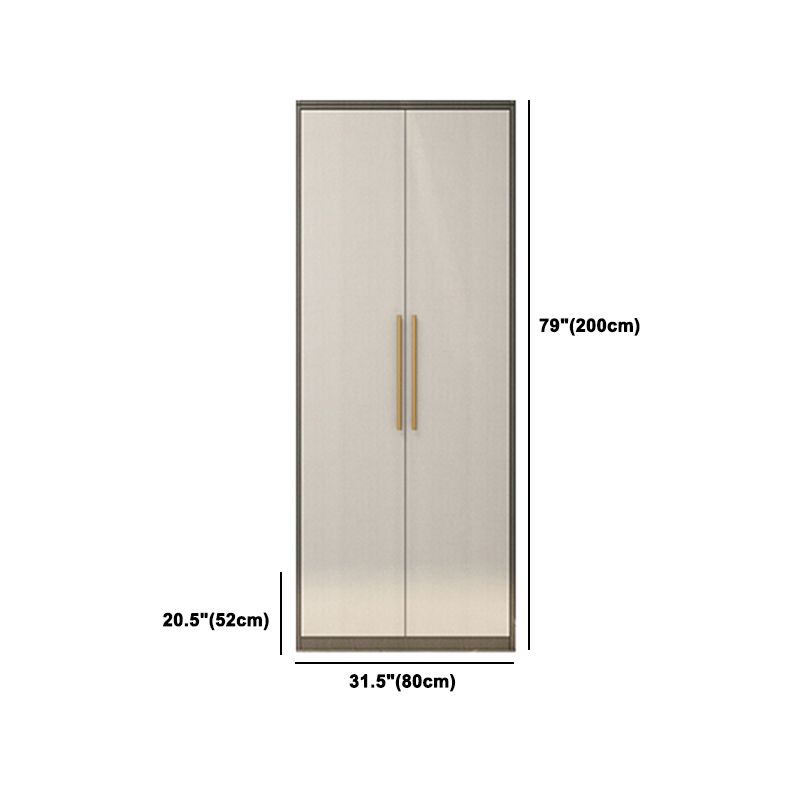 Contemporary Storage Cabinet Hinged Wardrobe Cabinet with Self Close Drawers