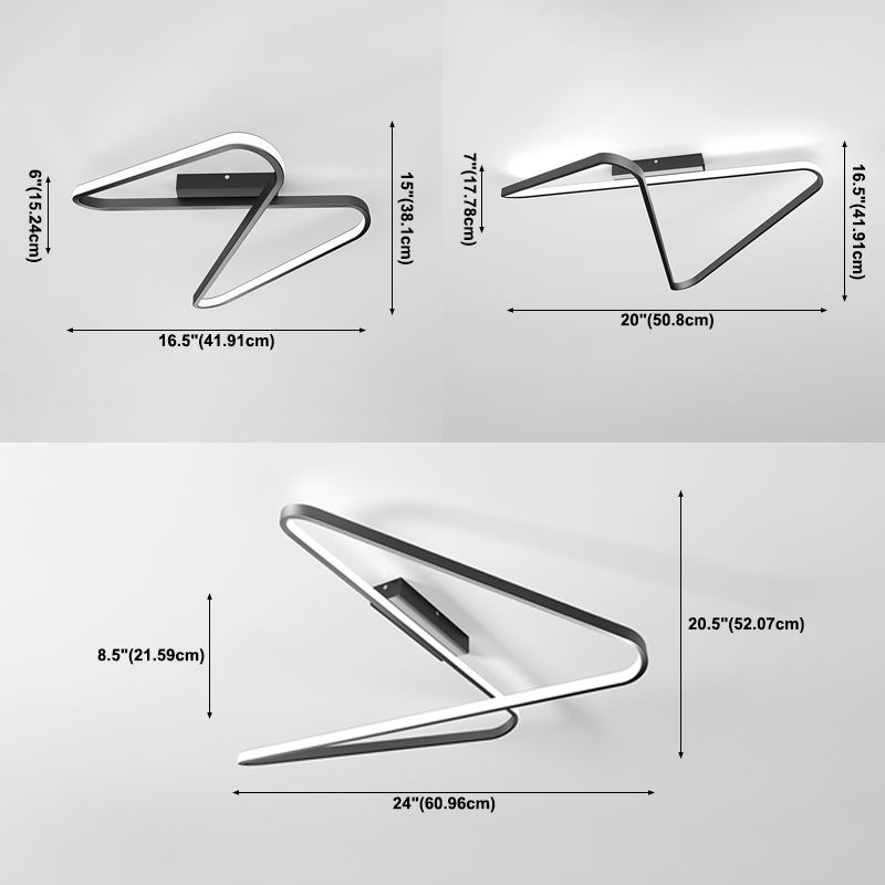 Luz de techo de forma lineal de estilo moderno Luz de techo de metal 1 luz para restaurante