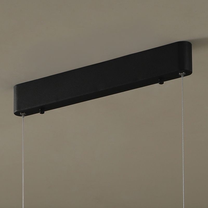 Modern Pendant Light Transparent Island Lighting Metal 1 Light Island Light Fixture in Black