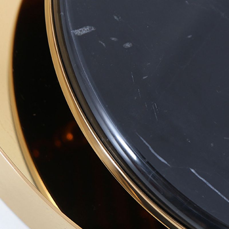 Modern Style Metal Wall Light Round Gold Wall Sconce with Marble for Living Room