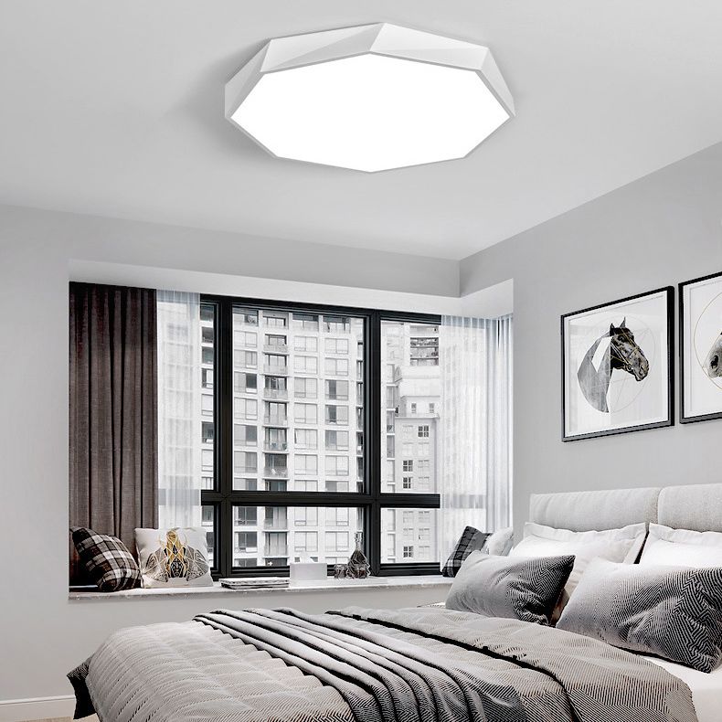 Lámpara de techo LED moderna y simple octogonal con marco metálico y lámpara de iluminación de dormitorio de oficina integrada