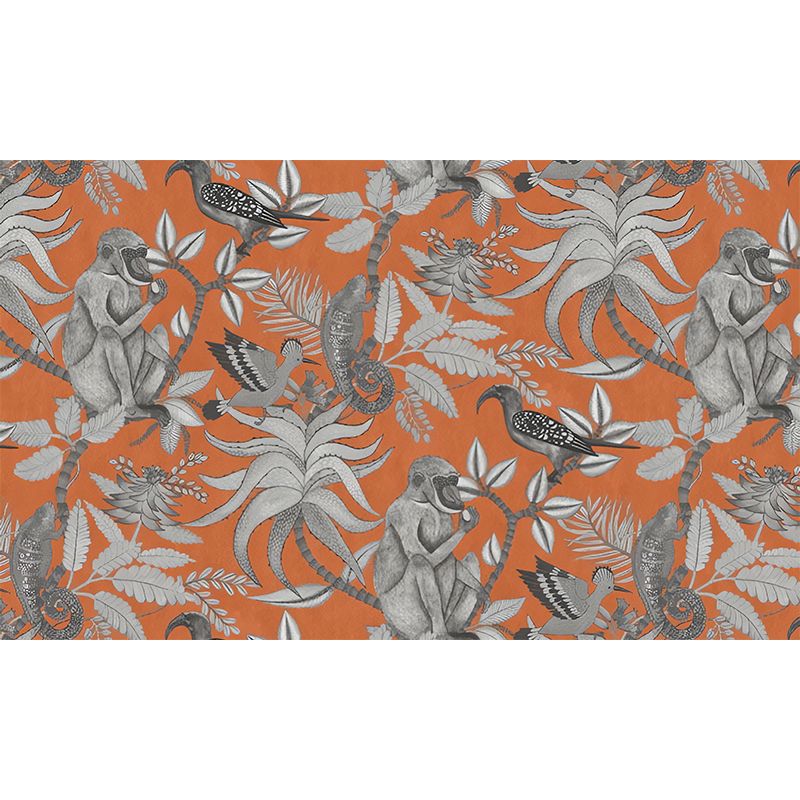 Fresh Jungle and Animal Mural Wallpaper for Accent Wall, Natural Color, Made to Measure