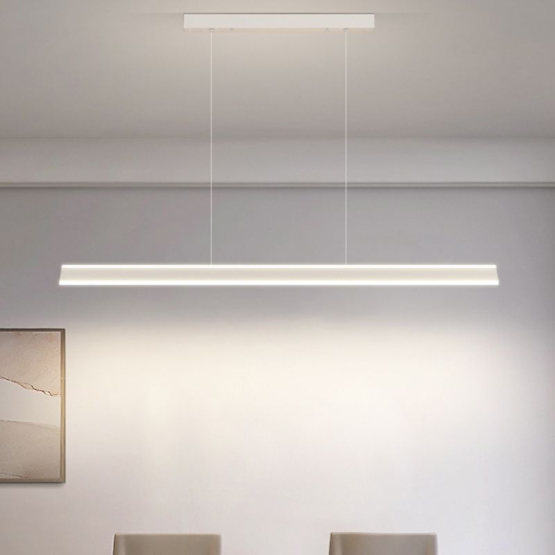LED Modern Metal Pendant Lamp Linear Shape Island Light with Acrylic Shade for Living Room