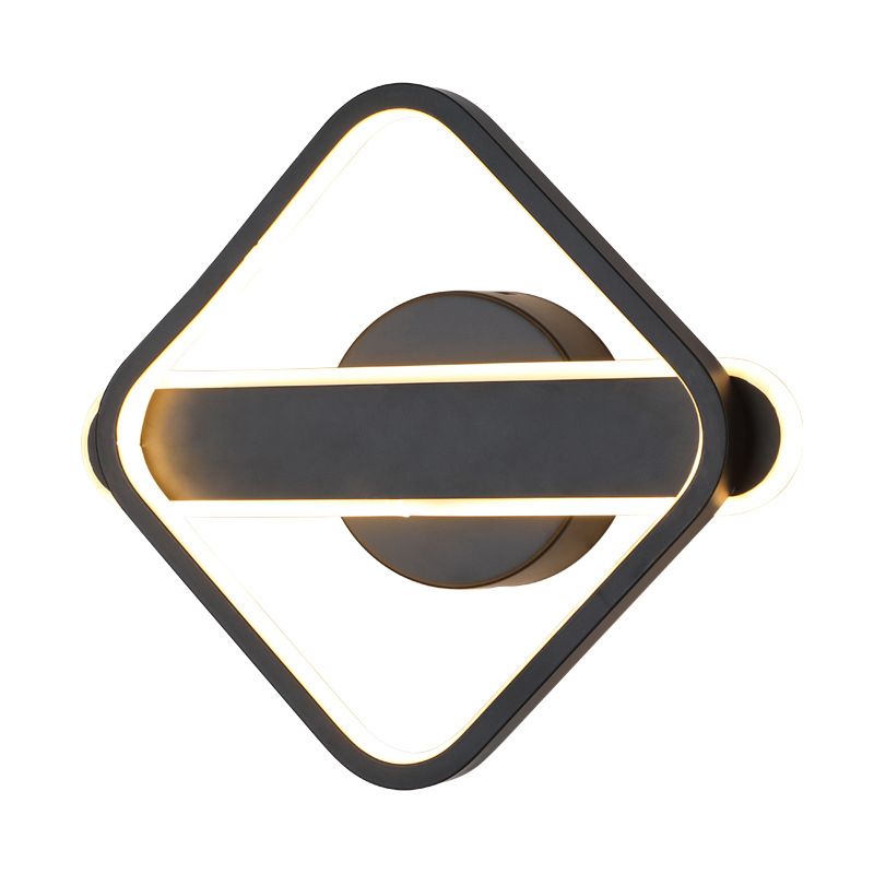 Square Aluminum Simplicity LED Wall Lamp 9.5" H Geometric Lines Acrylic Sconce Lighting Fixture for Bedroom