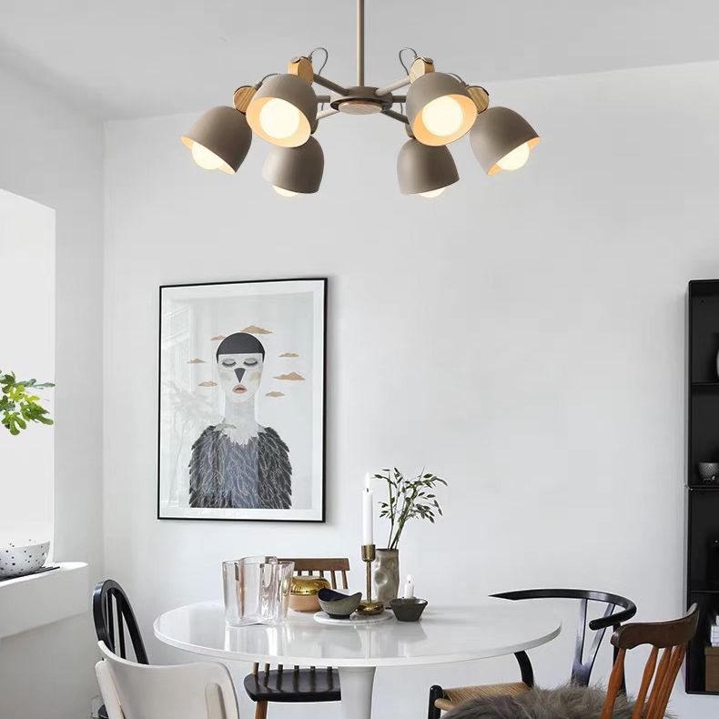 Modern Style Tapered Ceiling Pendant Light Metal Multi Lights Hanging Light Fixtures