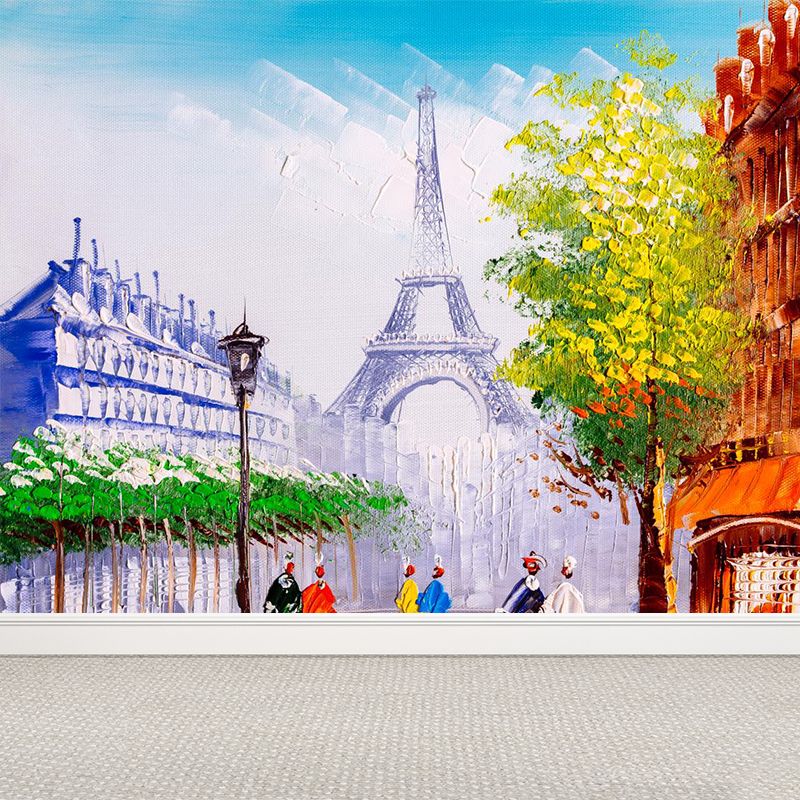 Landscape Painting Mural Wallpaper Multicolored Classical Wall Covering for Bedroom