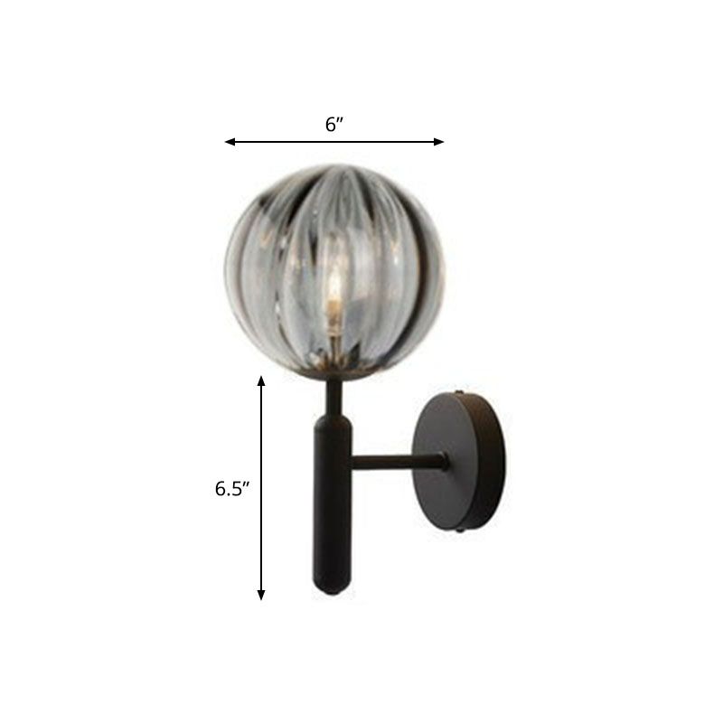 Glass Ball Mini Wall Light Kit Postmodern Single-Bulb Sconce Lighting Fixture for Bedroom