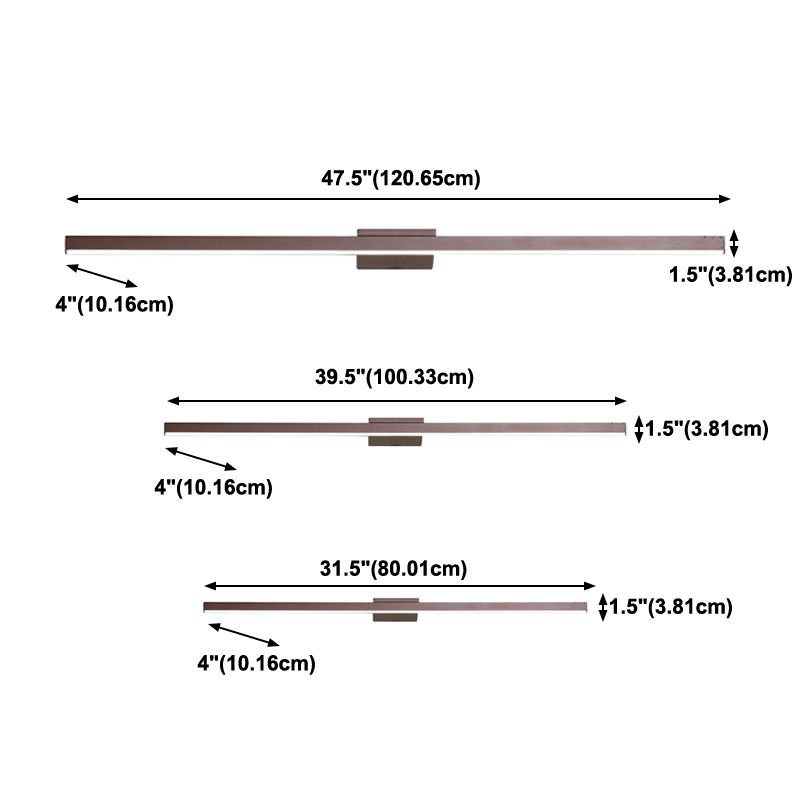 Moderne einfache Aluminium -Eitelkeitslicht Geometrie Rechteck LED Eitelkeitslampe für Duschbad