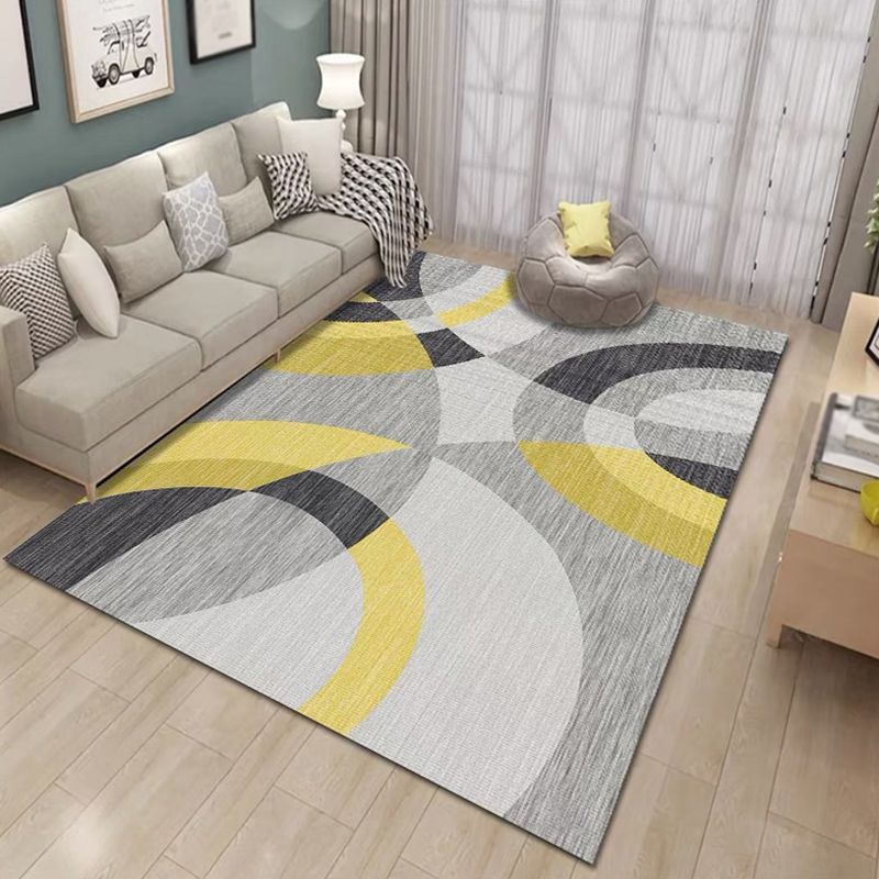 Funky Contemporary Area Rug Creative Graphic Pattern Area Carpet Polyester Stain Resistant Indoor Carpet for Home Decor