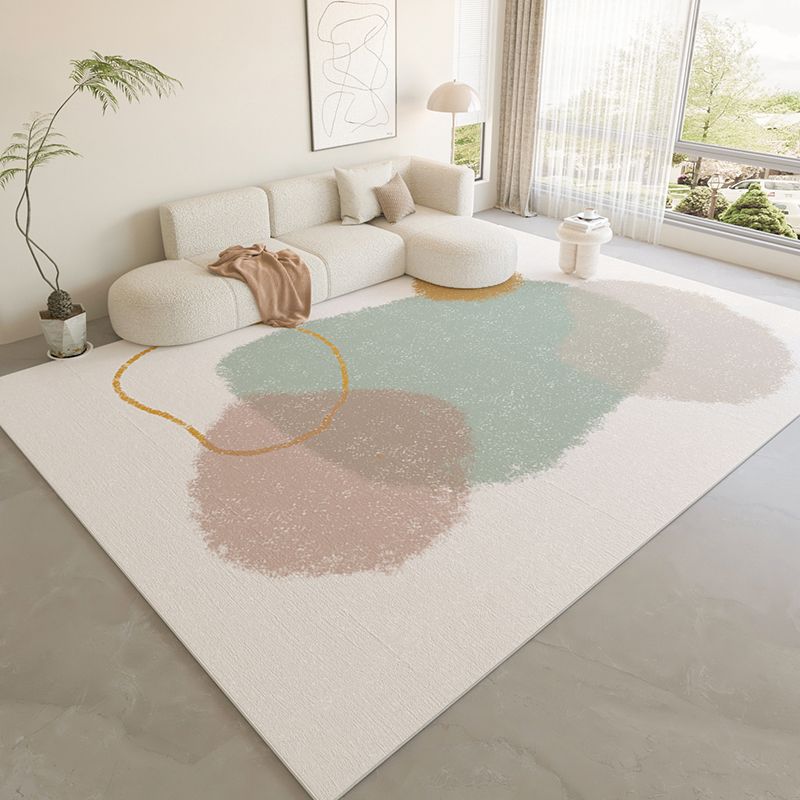 Nordic Area Rug Sparkle Silver Simple Rug Polyester Non-Slip Area Rug for Living Room