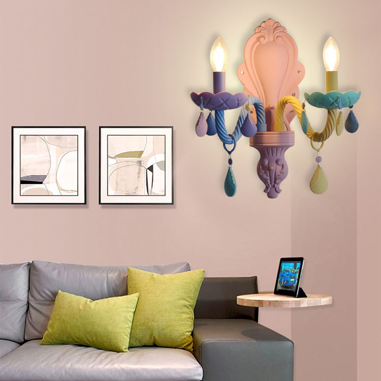 2 Lights Metal Wall Mounted Wall Lights Modern Bare Bulb Wall Sconces Lighting Fixtures for Dining Room