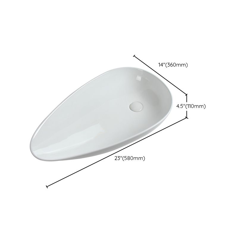 Modern Vessel Sink Specialty Porcelain with Pop-Up Drain Vessel Bathroom Sink