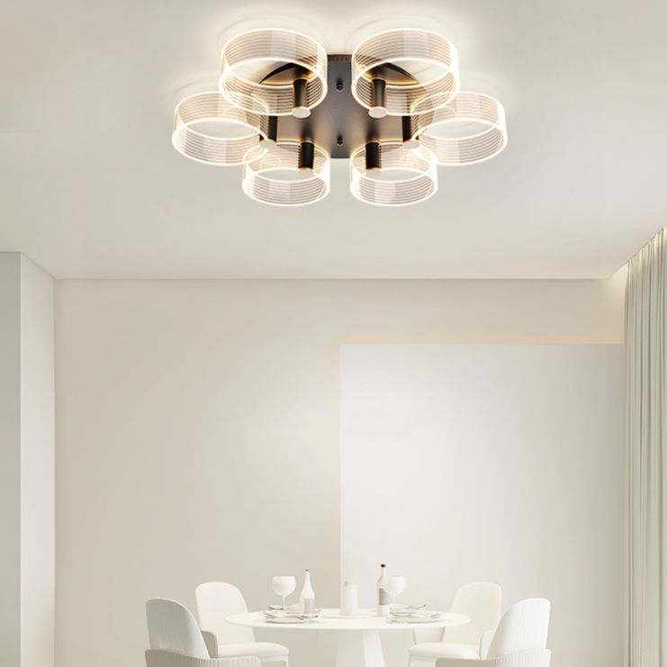 1-Circulo de luz moderno de luz de descarga de luz LED techo de metal LED montado para la sala de estar