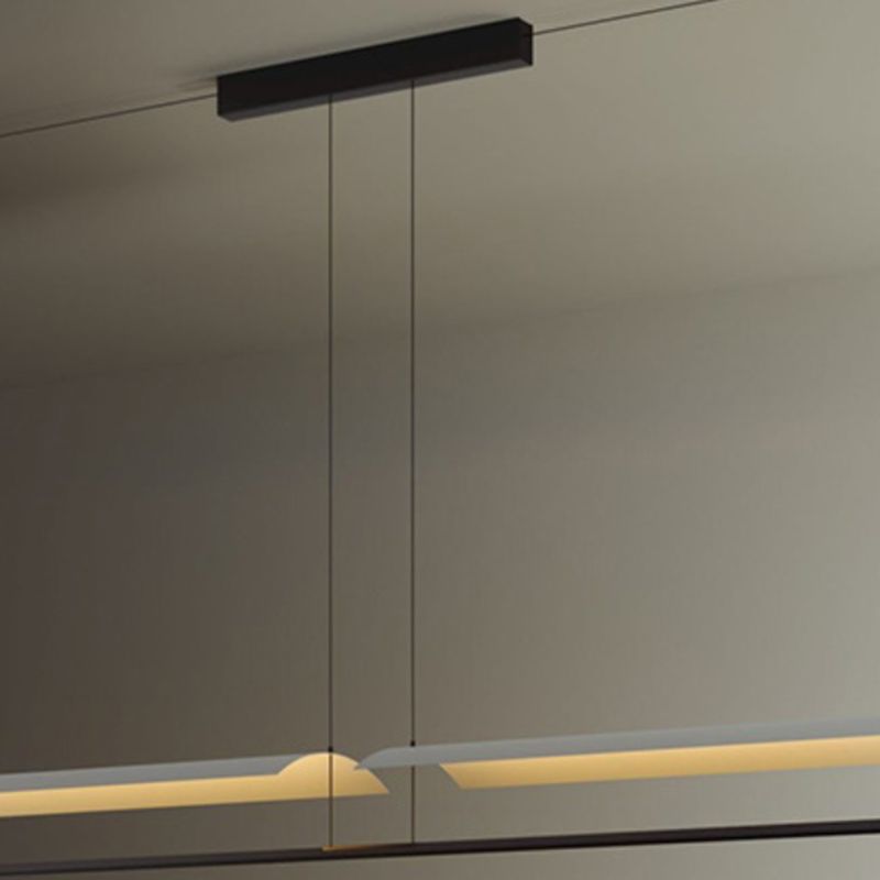 Square Shape Metal Island Pendants Modern Multi Lights Island Pendant Lights in Black